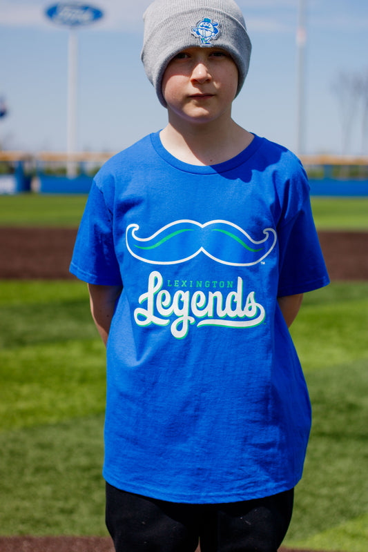 Youth Lexington Legends Mustache T-Shirt - Blue