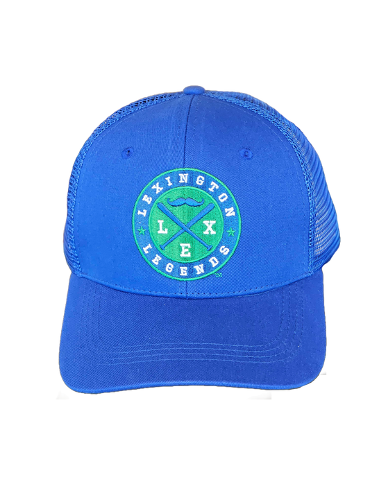 Round LEX Trucker Hat - Blue