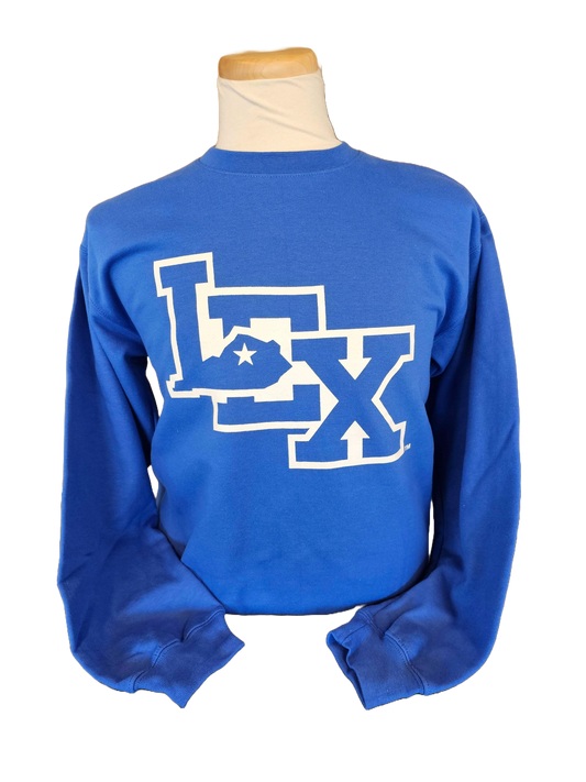 Adult Stacked LEX Crew Sweatshirt - Blue