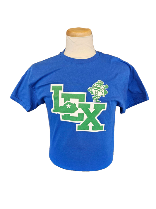 Adult Stacked LEX with Mighty Lex T-Shirt - Blue